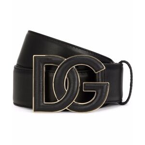 DG Logo Leather Black Belt